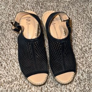 Neiman Marcus Navy Espadrille Sandals